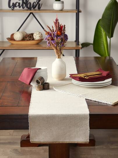 DII® 72" Chambray Ribbed Cotton Table Runner